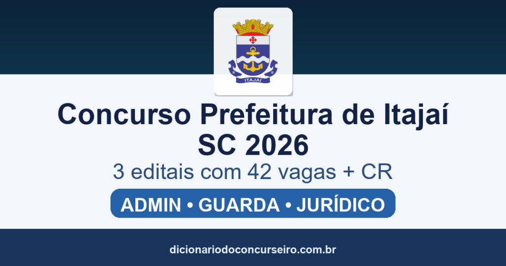 Concurso Prefeitura de Itajaí SC 2026: editais retificados com 42 vagas e cadastro reserva