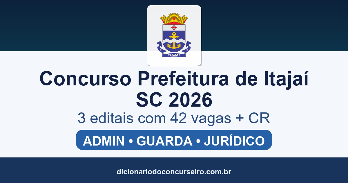 Concurso Prefeitura de Itajaí SC 2026: editais retificados com 42 vagas e cadastro reserva