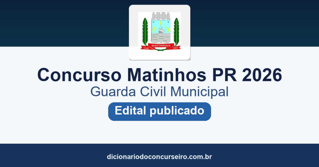 Concurso Matinhos PR 2026: edital publicado para Guarda Civil Municipal