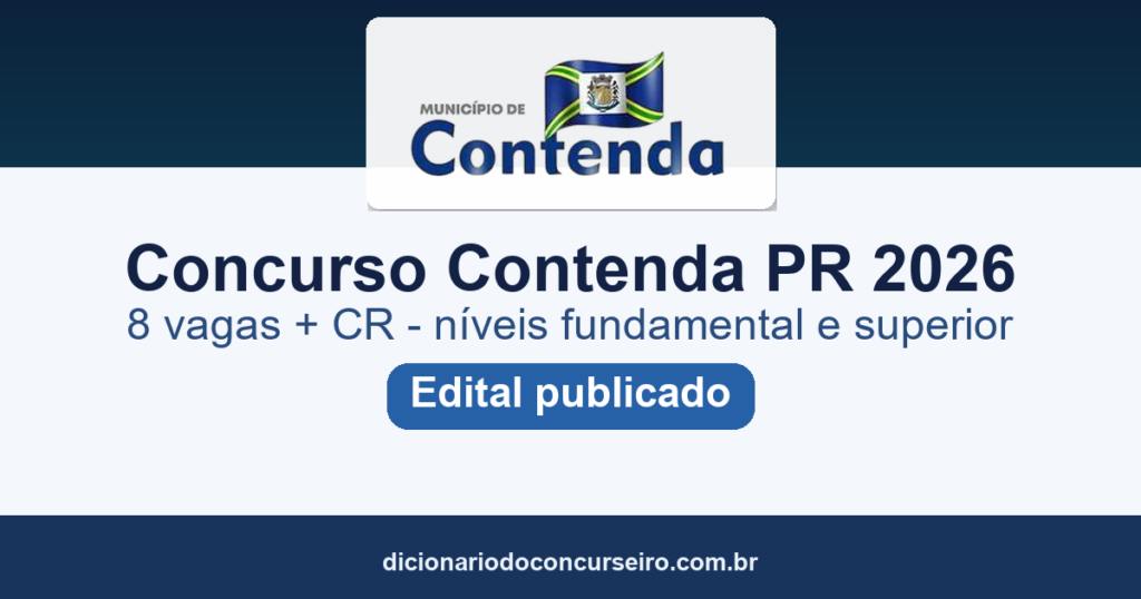 Concurso Contenda PR 2026: edital publicado pela FAFIPA