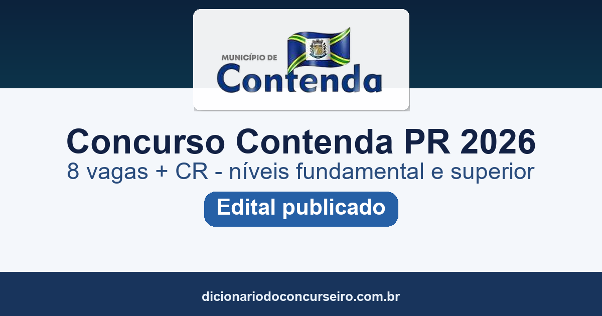 Concurso Contenda PR 2026: edital publicado pela FAFIPA