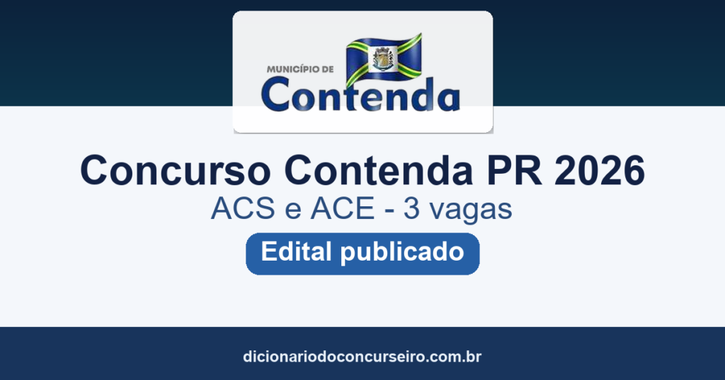 Concurso Contenda PR 2026: edital publicado para ACS e ACE