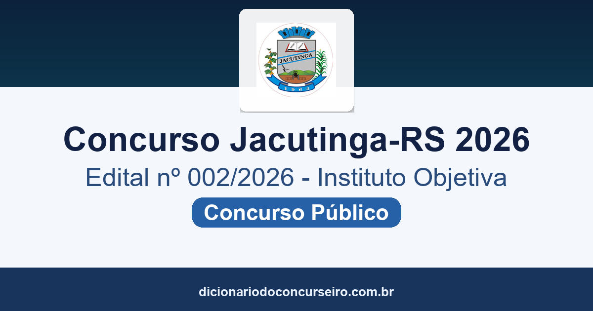 Concurso Jacutinga-RS 2026: edital com cadastro de reserva para Agente Comunitário de Saúde