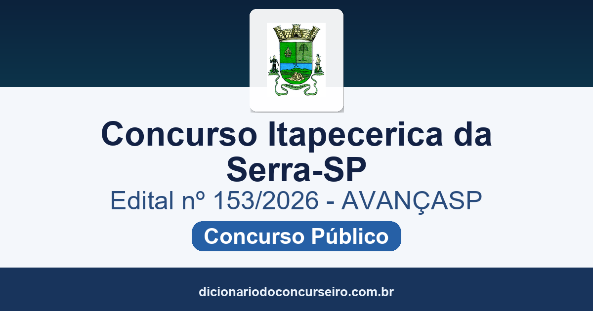 Concurso Prefeitura de Itapecerica da Serra-SP 2026: edital para Motorista de Caminhão