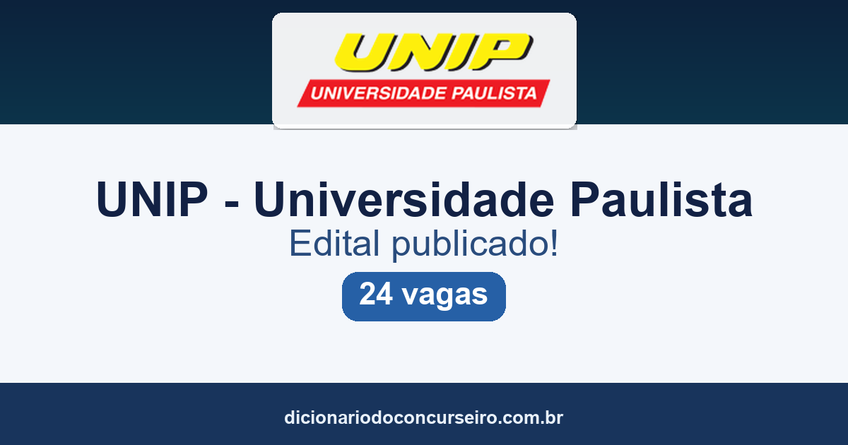 Processo Seletivo Residência Médica UNIP-SP 2027: edital publicado com 24 vagas